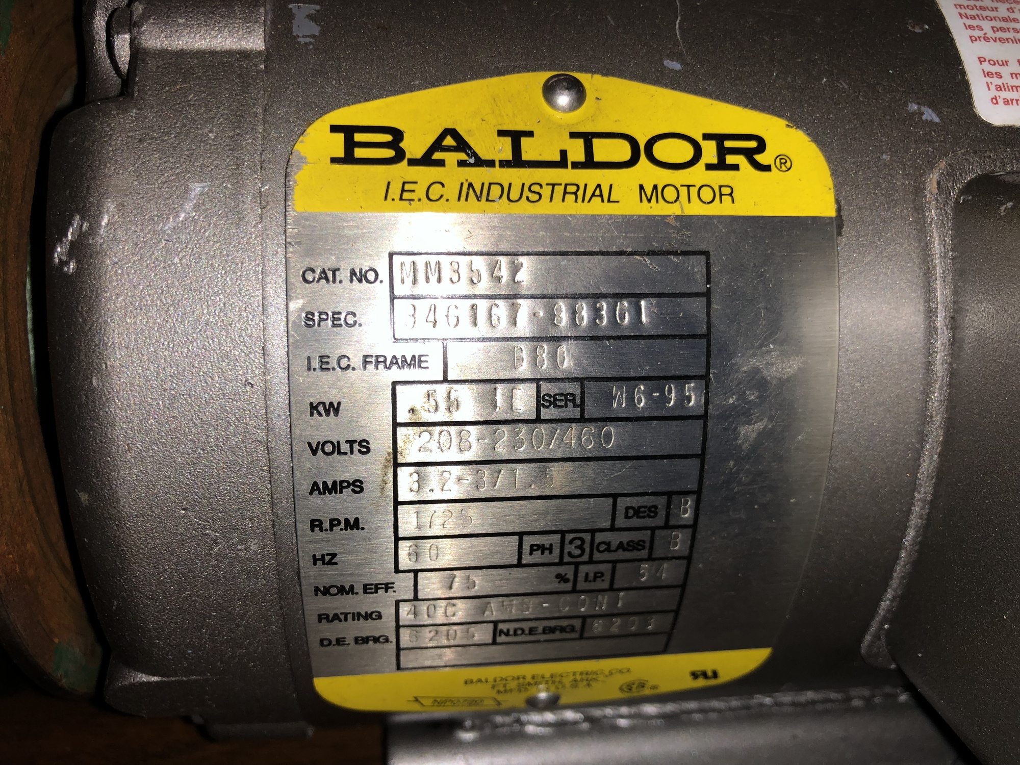 BALDOR MM3542 Electrical Equipment, Motors | New England Industrial Machinery